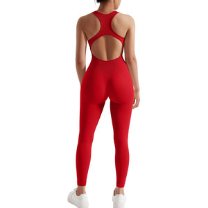 Combinaison une pièce rouge douce, confortable, à séchage rapide, respirante, nouvelle arrivée, vêtements de sport de haute qualité, impression de logo personnalisée - Product Image 1