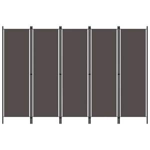 Anthracite 5-Panel Room <b>Divider</b> 98.4"x70.9" Elegant <b>Screens</b> & Room <b>Dividers</b> - Product Image 1