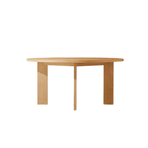 Luxury Modern Outdoor Dining <b>Table</b> Solid Teak Wood Premium Round <b>Table</b> with Elegant Rounded Edge Strong Leg Base Hotel Use - Product Image 3