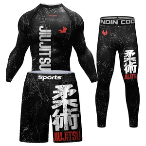 Men's Roman Gladiator Print Rash Guard Set Three Quarter Sleeve Quick Dry <b>Athletic</b> Training Kit Sublimation Printed Sport Wear - Product Image 2