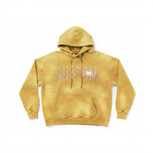 Sweat à capuche personnalisé avec strass, bordeaux, coupe oversize pour homme, 100% coton French Terry, streetwear, automne, effet délavé - Product Image 4