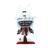 Modèle de bateau de croisière SS United States 81 cm |   Grande Maquette de Transatlantique Peinte à la Main en Bois de Cèdre pour Décoration Nautique et Collectionneurs