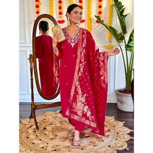 Hermosa parte superior e inferior de ropa de fiesta con Conjunto elegante de tamaño Dupatta XL - Product Image 3
