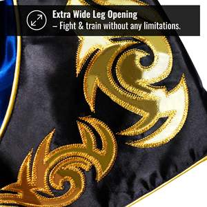 Pantalones Cortos de Muay Thai para Hombre, Satinados, con Estampado Vintage, Cintura Elástica, para Entrenamiento, Gimnasio, Kickboxing, Ligeros - Product Image 4