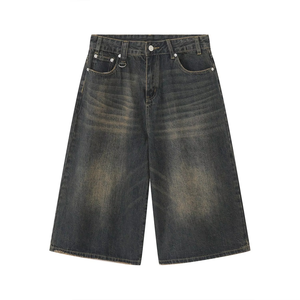 Pantalones Cortos de Mezclilla Vintage para Hombre, Corte Holgado, Casuales, Proveedor de Ropa Personalizada - Product Image 5