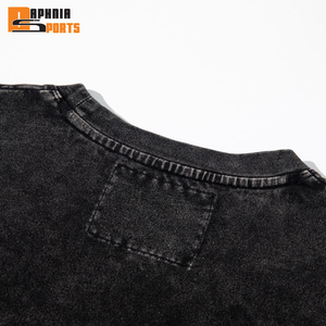 Cotton Men's T Shirt Heavyweight Acid Washed <b>Tshirt</b> Oversized Vintage Distressed Custom logo Desgin Boxy Blank T-Shirt for Men - Product Image 3