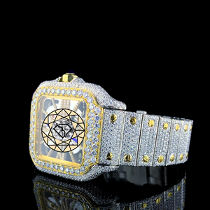 Reloj de Lujo con Diamantes Moissanite, Reloj Esqueleto Completamente Cubierto de Diamantes, Reloj de Acero Inoxidable Personalizado Estilo Hip Hop - Product Image 3