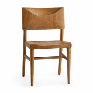Chaise de salle à manger ergonomique en teck massif, design scandinave, assise profilée, pieds coniques, imperméable, pour la maison, l'hôtel, l'appartement - Product Image 1