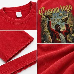 Camiseta Premium Vintage con Gráficos Personalizados, Impresión DTG, 100% Algodón Grueso, Estilo Urbano Oversize, Moda Casual - Product Image 4