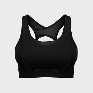 Women's Breathable High Support Backless Sports Bra for Gym Fitness Slim Fit Yoga Workout with Front Logo Washed Technique - Product Image 1