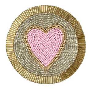 <b>Beaded</b> Embroidery <b>Coaster</b> Bohemian Style 300mm Diameter 5mm Thickness High Durable Home & Hotel Party Use Table Mat - Product Image 4