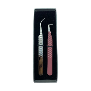 Wholesale Custom Logo Stainless Steel Anti-Magnetic Comfortable Handle Smooth Tip Eyelash Extension Tweezers <b>Set</b> OEM/ODM Eyelash - Product Image 4