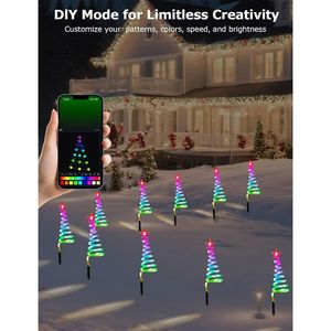 Set di 10 Luci Natalizie RGBW per Esterni con Modalità Fai-da-Te, Controllo APP, Luci a Spirale per Albero di Natale e Scenari Natalizi - Product Image 4
