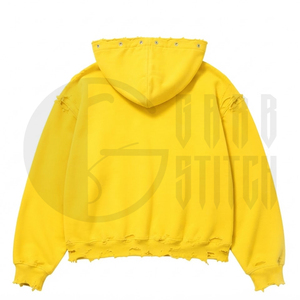 Sudadera con capucha personalizada con cremallera, estilo vintage, lavada, de algodón grueso, estilo urbano, holgada, unisex - Product Image 6
