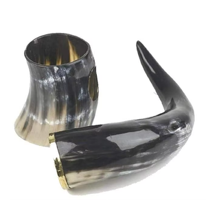 Juego de Cuernos Vikingos Rústicos para Cosplay, Ferias de Fantasía, Cuerno para Beber Hecho a Mano con Cuerno de Búfalo Ecológico, Estilo Nórdico Histórico - Product Image 4