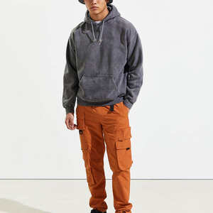 Sudadera con capucha extragrande vintage personalizada para hombre, de tejido grueso, con efecto desgastado, lavado ácido, estilo streetwear, cuello cortado y rasgado - Product Image 6