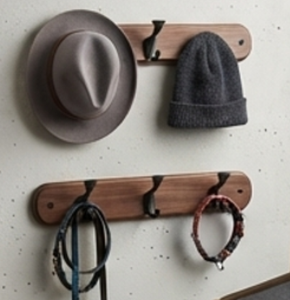 <b>Black</b> Wooden Frame Wall Mounted Door <b>Hook</b> Metal Perfect For Bathroom Toilet <b>Hooks</b> Towel And Coat Organization - Product Image 2
