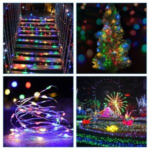 Guirnaldas de Luces LED con Cable de Cobre, Resistentes al Agua IP65, 100 LED, Lámparas Solares Decorativas para Bodas, Fiestas y Festivales, Luces de Exterior - Product Image 5