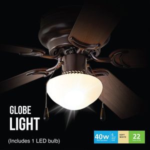 Ventilateur de plafond Hugger à profil bas de 44 pouces avec lumière LED à intensité variable, télécommande, 5 pales, bronze - Product Image 6