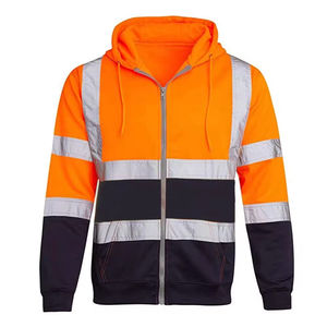 Veste de travail extérieure à capuche amovible, imperméable, réfléchissante, avec fermeture éclair, en polaire, de classe 2 ANSI, haute visibilité, pour hommes - Product Image 1