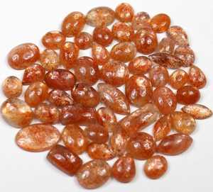 Aligemstones Cabochons de pierre de soleil naturelle certifiée IGI, formes variées, polis, orange/rouge, 6x8-10x12mm, pierres en vrac pour bijoux - Product Image 4