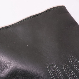 Guantes de piel de oveja verde oscuro para mujer Ikhlas Sports, suaves, cálidos, forrados, elegantes, con botón en la muñeca, para invierno, con detección de agujas y pantalla táctil - Product Image 4