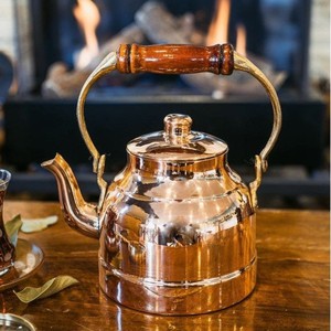 Handmade Matte Copper <b>Tea</b> <b>Kettle</b> with Strong Handle Vintage Style Water Boiler Pot for Kitchen Home Décor and Premium Gift Use - Product Image 3