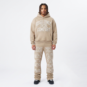 Conjunto de Sudadera con Capucha y Pantalones Deportivos Personalizados con Bordado, Conjunto Deportivo de Felpa Francesa para Hombre, Sudadera con Capucha de Algodón de 400 g/m², Conjunto Deportivo Extra Grande para Hombre - Product Image 2