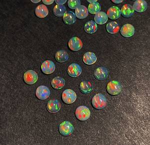 Lot de cabochons ronds en opale d'Éthiopie naturelle, pierres précieuses en vrac, 4 mm, pour la fabrication de bijoux, certifiés IGI - Product Image 5