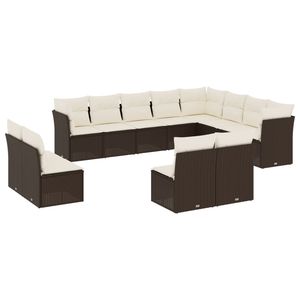 Grand ensemble de canapés de jardin en polyrotin marron avec pieds réglables - Product Image 2