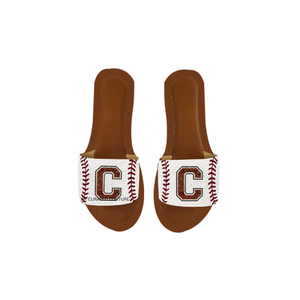 Hot Selling Game Day Handmade Latest Seed Bead Open Toe Slides Custom Beaded <b>Slippers</b> Handmade All Sizes Available - Product Image 2