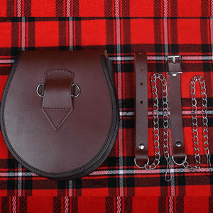 Sporran écossais fait main en cuir véritable marron avec badge tête de cerf pour le Kilt Day – Fournitures d'usine pour tenues des Highlands - Product Image 2