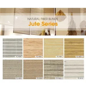 Natural Material Jute Roller Blind With 40% Linen Yarn + 40% Ramie Yarn + 20% Bamboo Fiber