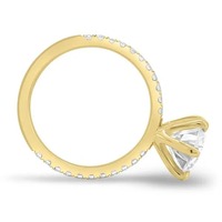 Bague de fiançailles solitaire ronde en or massif 18 carats avec diamant de laboratoire blanc couleur D, certifiée IGI, bijoux de luxe pour mariée