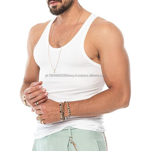 Débardeurs décontractés pour hommes fabriqués sur mesure, couleur unie élastique, sport, musculation, gym, fitness, course à pied, 100% coton, séchage rapide - Product Image 2