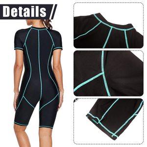 Maillot de bain une pièce pour femme, imprimé corps entier, motif éclair, séchage rapide, en Spandex et Polyester, avec design de col, style combinaison - Product Image 4
