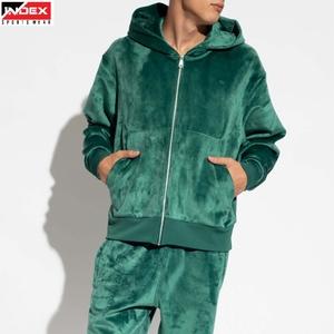 Sudadera con capucha de terciopelo para hombre con logotipo personalizado, sudadera con capucha premium suave para invierno, sudadera con capucha de marca, costuras duraderas, ajuste cómodo. - Product Image 1