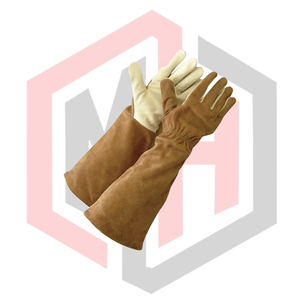 Gants de jardinage en cuir de vachette unisexes, résistants aux épines, antistatiques, antidérapants, avec manchette longue, résistants à la chaleur - Product Image 2