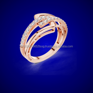 Fleur 10K Gold Lab Grown Cubic Zirconia Rainbow Gem Anillo de moda étnico para mujer - Product Image 1