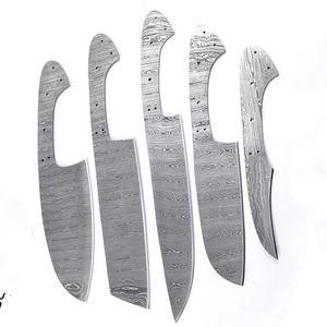 Ensemble de couteaux de chef personnalisés faits à la main Jexmoo avec lame en acier Damas et étui en cuir - Cadeau pour chef - Product Image 2