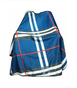 ผ้าคลุมตัดผม SQ-908 สีน้ำเงิน ผลิตโดย Wholesale Custom Saaqaans Enterprises ทำจากผ้า Pongee พร้อมสายรัดเอวปรับได้ - Product Image 1
