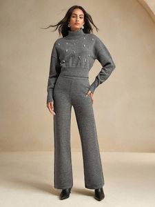 Survêtement de sport en gros pour hommes et femmes, ensemble deux pièces avec veste zippée et pantalon, tenue de sport pour la gym, personnalisable avec logo, direct usine - Product Image 4