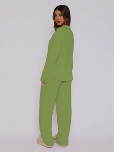 Ensemble pyjama imprimé pour femmes, haut à col rond et pantalon long, vêtements de nuit doux, vêtements de détente confortables, costume de nuit décontracté pour la maison - Product Image 3