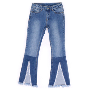 Jean en denim taille haute pour femme grande taille, coupe skinny évasée, décontracté, mode streetwear, ajusté, écologique, bleu - Product Image 4