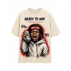 T-shirt imprimé à manches courtes pour homme Ready To Win Industries, style streetwear, col rond, coupe classique, tissu jersey 100% coton - Product Image 4