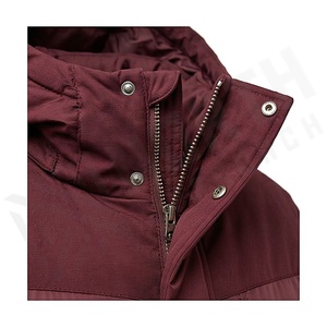 Hooded Quilted Waterproof <b>Bubble</b> Jacket Black Full Sleeve Winter Windproof Cotton Shell Knitted Fabric Polyester Filling Stand - Product Image 4