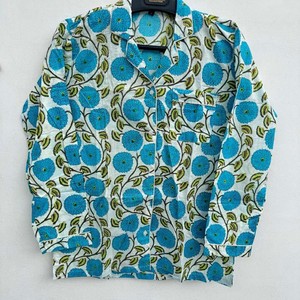 Ensemble de pyjama décontracté pour femmes à imprimé floral été automne 100% coton col en V manches longues respirant doux vêtements de nuit vêtements de détente - Product Image 2