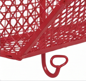 Premium Red Metal <b>Wire</b> Storage <b>Basket</b> Rectangle <b>Hanging</b> Multi-Purpose Neatening Organizer Simple Style Home Accent - Product Image 2