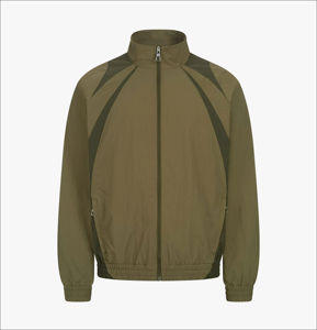 Conjunto Deportivo Informal Unisex con Capucha Color Verde Oliva, Cierre de Cremallera en Manga Larga, Transpirable, Impermeable, Diseño Deportivo, Corte Regular, Otoño - Product Image 2