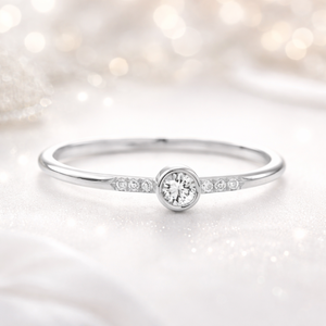 Anillo de Boda con Diamante Redondo Real de 0.40 TCW en Oro Blanco de 14K, Recién Llegado |   Elegante Anillo de Diamantes Solitario para Mujer - Product Image 4